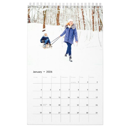 Eenvoudige moderne fotoserie 2022 kalender (Jan 2026)