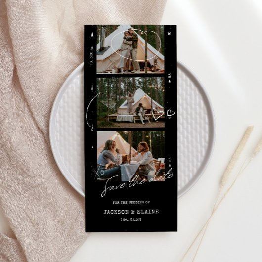 Eenvoudige moderne fotostrip save the date