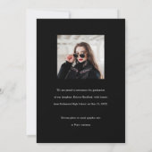 Eenvoudige moderne fotostrips zwart Afstuderen Aankondiging (Achterkant)