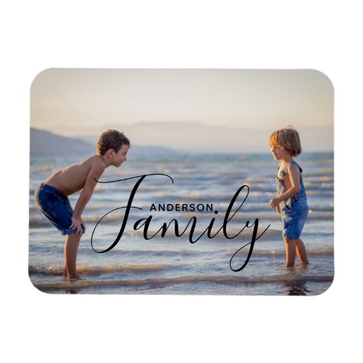 Eenvoudige moderne fototemplate met aangepaste fam magneet (Horizontaal)