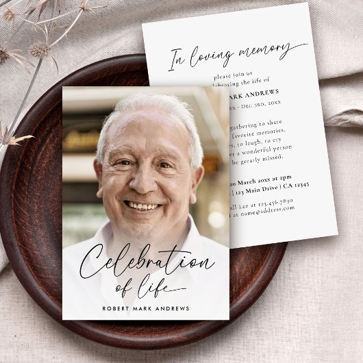 Eenvoudige moderne fotoviering van het levensmonum kaart