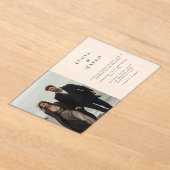 Eenvoudige moderne Frosted Spaanse bruiloft foto Acryl Uitnodigingen (Laagn)