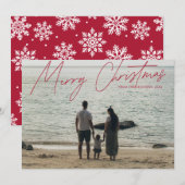 Eenvoudige moderne full-bloed vrolijke kerst feestdagenkaart (Voorkant / Achterkant)