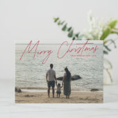 Eenvoudige moderne full-bloed vrolijke kerst feestdagenkaart (Staand voorkant)