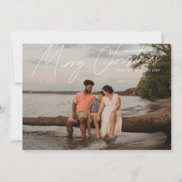 Eenvoudige moderne full-bloed vrolijke kerst feestdagenkaart