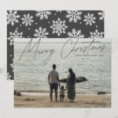 Eenvoudige moderne full-bloed vrolijke kerst feestdagenkaart (Voorkant / Achterkant)