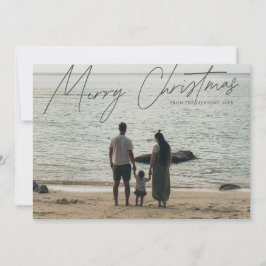 Eenvoudige moderne full-bloed vrolijke kerst feestdagenkaart