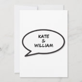 Eenvoudige Moderne Fun Comic Zwart-wit Trouwfeest Kaart (Achterkant)