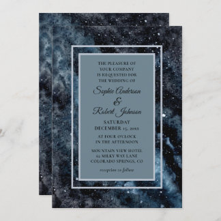Eenvoudige moderne galaxy Space Stars Wedding Invi Kaart