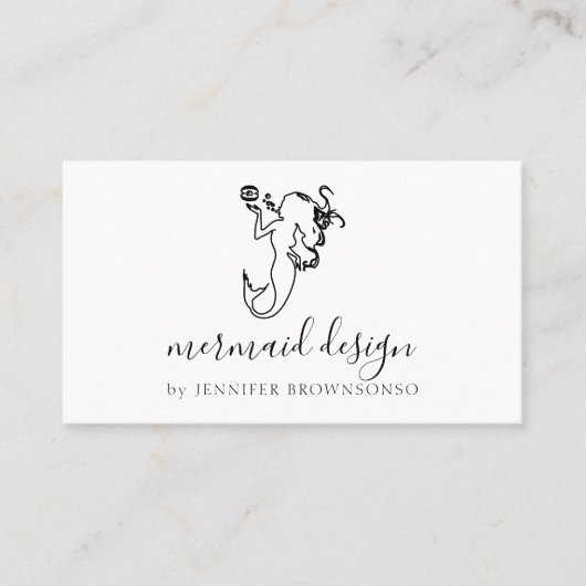 Eenvoudige moderne, geavanceerde Zeemeermin Visitekaartje (Voorkant)