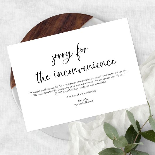 Eenvoudige Moderne Gebeurtenis Annulering Aankondi Kaart