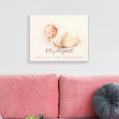 Eenvoudige moderne geboorte-Baby en pasgeboren fot Canvas Afdruk (Insitu (Woonkamer))