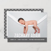 EENVOUDIGE MODERNE GEBOORTEAANKONDIGING AANKONDIGINGSKAART (Voorkant / Achterkant)