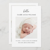 Eenvoudige moderne geboorteaankondiging foto aankondiging (Voorkant / Achterkant)