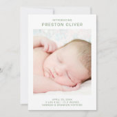 Eenvoudige moderne geboorteaankondiging kaart (Voorkant)