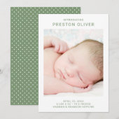 Eenvoudige moderne geboorteaankondiging kaart (Voorkant / Achterkant)