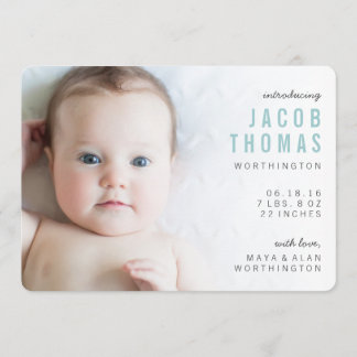 Eenvoudige moderne geboorteaankondigingen van foto aankondiging