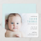 Eenvoudige moderne geboorteaankondigingen van foto aankondiging (Voorkant / Achterkant)