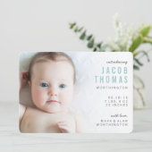 Eenvoudige moderne geboorteaankondigingen van foto aankondiging (Staand voorkant)