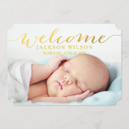 Eenvoudige moderne geboortefoto van Baby Aankondiging