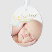 Eenvoudige moderne geboortefoto van Baby Ornament (voorkant)