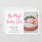 Eenvoudige moderne geboortekaart foto voor baby me aankondiging (Voorkant)