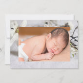 Eenvoudige moderne geboortekaart foto voor baby me aankondiging (Achterkant)