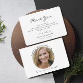 Eenvoudige moderne gedenkfoto Dank u opmerking Bedankkaart