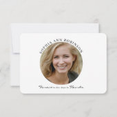 Eenvoudige moderne gedenkfoto Dank u opmerking Bedankkaart (Achterkant)