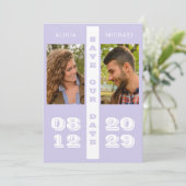 Eenvoudige, moderne, gedurfde typografie, fotobrui save the date (Staand voorkant)