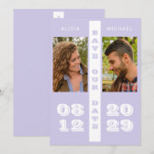 Eenvoudige, moderne, gedurfde typografie, fotobrui save the date (Voorkant / Achterkant)