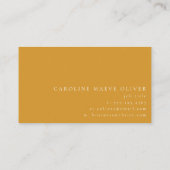 Eenvoudige, moderne, geel monogram Logo Visitekaartje (Achterkant)