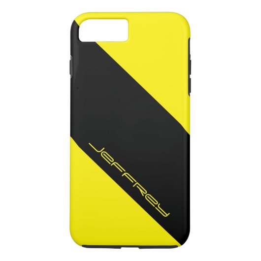 Eenvoudige moderne Geel & Zwart, persoonlijke naam Case-Mate iPhone Case (Achterkant)