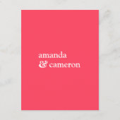 Eenvoudige moderne gegevens over het donkerkoraalh informatiekaartje (Achterkant)