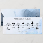 Eenvoudige moderne geïllustreerde huwelijkstijdlij kaart (Voorkant / Achterkant)