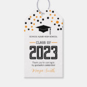 Eenvoudige moderne gele achterkant afstudeercadeau cadeaulabel (Voorkant)