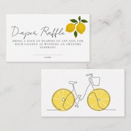 Eenvoudige Moderne Gele Citroen Fiets Baby Shower Informatiekaartje