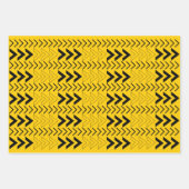 Eenvoudige moderne gele en zwarte waarschuwingstek inpakpapier vel (Voorkant)