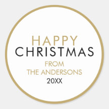 Eenvoudige Moderne Gelukkig Kerstmis Familienaam