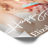 Eenvoudige moderne gelukkige verjaardagsfoto foto afdruk (Hoek)