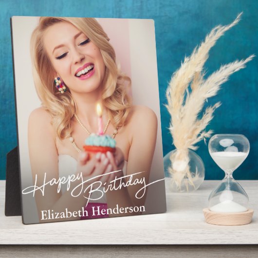 Eenvoudige moderne gelukkige verjaardagsfoto fotoplaat (Zijkant)