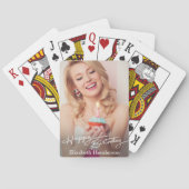 Eenvoudige moderne gelukkige verjaardagsfoto pokerkaarten (Achterkant)