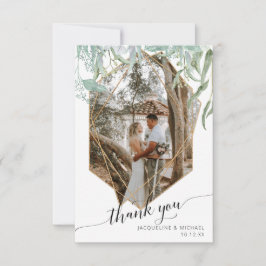 Eenvoudige moderne geometrische bladgoud gebladert bedankkaart