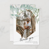 Eenvoudige moderne geometrische bladgoud gebladert bedankkaart (Voorkant / Achterkant)