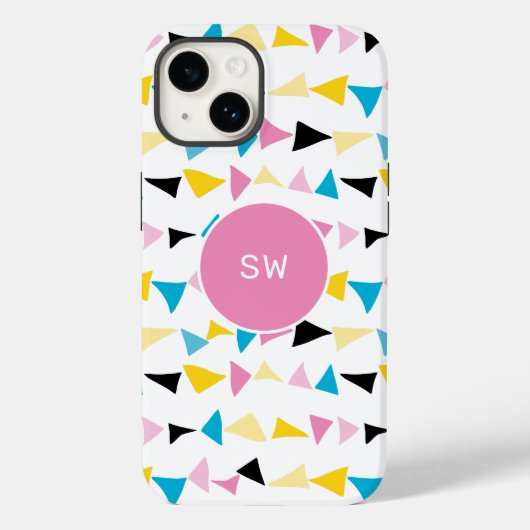 Eenvoudige moderne geometrische confetti initialen Case-Mate iPhone case (Achterkant)