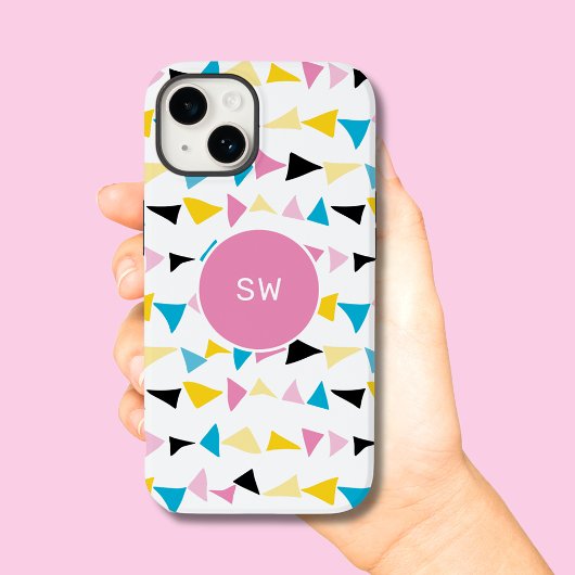 Eenvoudige moderne geometrische confetti initialen Case-Mate iPhone case