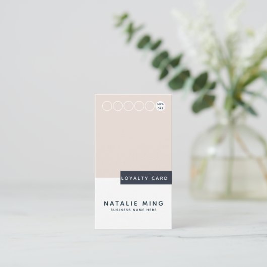 Eenvoudige moderne geometrische klantenkaartje (Staand voorkant)