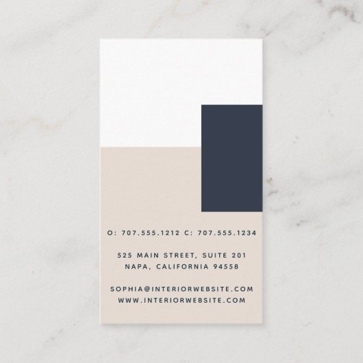 Eenvoudige moderne geometrische klantenkaartje (Achterkant)