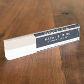 Eenvoudige moderne geometrische luxe naambordje (Zijkant)