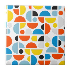 Eenvoudige moderne geometrische mozaïekkunst tegeltje